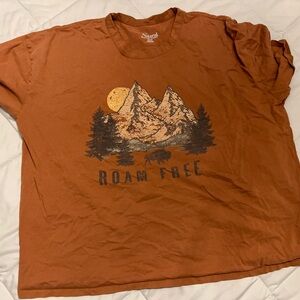 Natural Reflections Mountain Graphic Tee - Rust